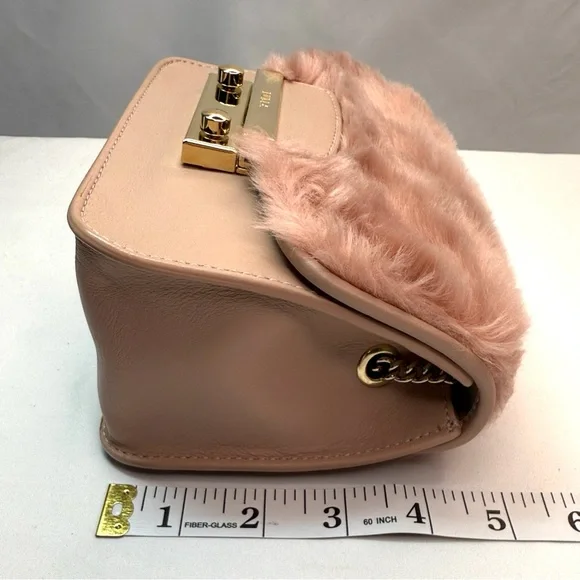 Furla Blush Faux Fur Crossbody Bag NWT Comes with Dust Bag